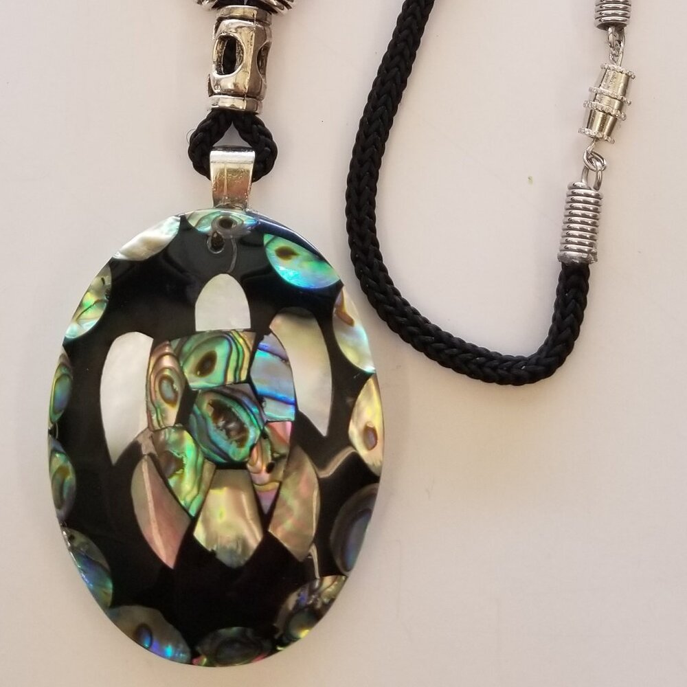 Abalone Inlaid Turtle Pendant Necklace #17